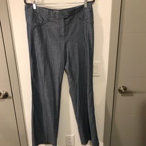 Anthropologie Elevenses Chambray Wide leg pants